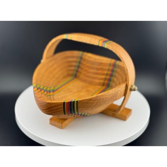 Folding Wooden Basket - Picture 2 of 5